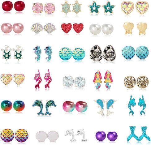 مختلف أوشن مارين الحياة ، موضوع أقراط ثقب ، مجموعة من 30 زوجًا ، لؤلؤة كريستال كريستال الصوفية ، النجوم ، مقياس ذيل السمكة ، أقراط دلفين للنساء ، المجوهرات الشاطئية الصيفية in Kuwait