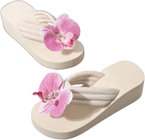 Verdusa Women's 3D Floral Platform Sandals Holiday Wedge Sandals Beach Flip Flops in Saudi Arabia