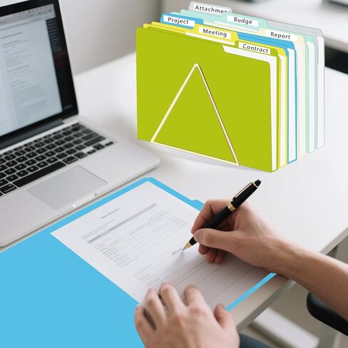 File Folder, HERKKA 30 Pack 1/3 Cut Tab File Folders, Colored File Folders Designed for Office and Classroom Use, Letter Size, Assorted 6 Colors in Saudi Arabia
