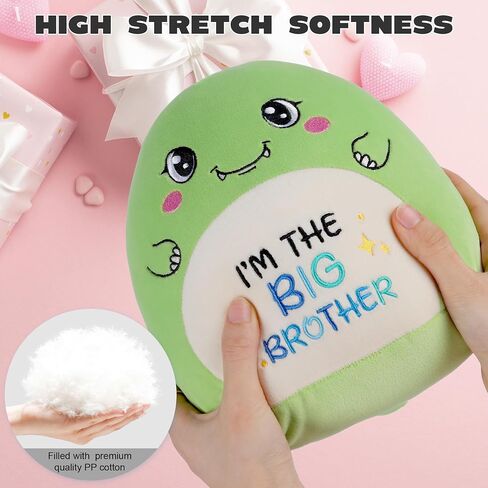 Big Sister Stuffed Animals: 10-Inch Cute I'm The Big Sister Cat Plush Toy, Pink Bow Rainbow Heart Cat Plushie Pillow, Gifts fir Kids Girls Party Decor New Sibling Announcement in Kuwait
