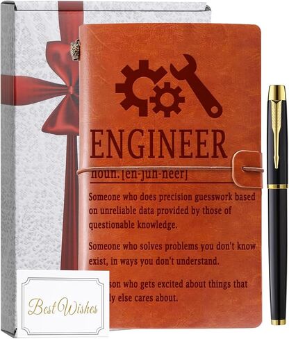 Engineer Gifts, Mechanical Engineering Gifts, Leather Journal Notebook Gifts for Engineers, New Licensed Passer Gifts Engineering Student Gifts, Graduation Gifts Retirement Gift for Engineer in Kuwait