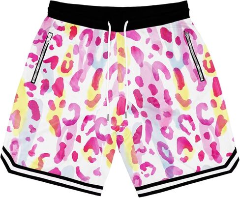 Mens Floral Print Basketball Shorts Lightweight Mesh Gym Shorts Graphic Sports Athletic Drawstring Short in Kuwait