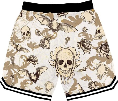 Mens Floral Print Basketball Shorts Lightweight Mesh Gym Shorts Graphic Sports Athletic Drawstring Short in Kuwait
