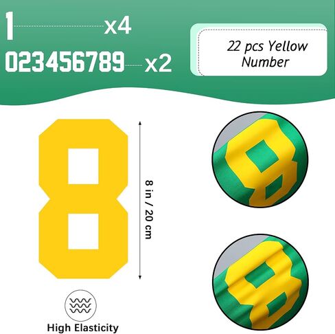22 Pieces Iron on Numbers T Shirt Heat Transfer Numbers 0 to 9 Jersey Numbers Soft Iron on Numbers for Team Uniform Sports T Shirt Football Basketball Baseball (Red,8 Inch) in Saudi Arabia