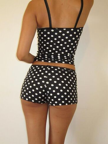 yuemengxuan النساء y2k polka dot pajamas مجموعات 2 قطعة مثيرة الملابس الصيف مجموعة بلا أكمام strappy كامي أعلى المحاصيل in Kuwait