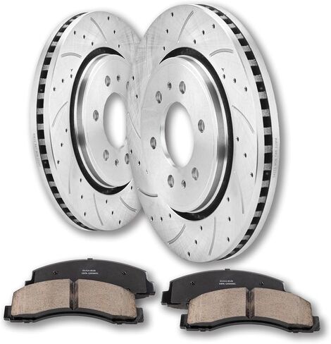 SUNROAD 13.78 in Front Brake Rotors and Pads Replacement for Ford F150 2010 2011 2012 2013 2014 2015 2016 2017 2018 2019 2020 2021 Drilled&Slotted Brake Kit Compatible with Lincoln Navigator 2010-2021 in Saudi Arabia