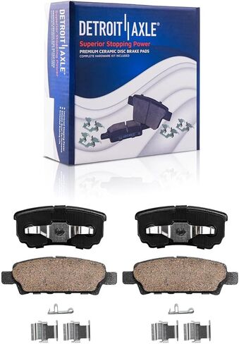 Detroit Axle - مجموعة الفرامل لكرايسلر 200 SEBRING DODGE CALIBER AVENGER JEEP PATRIOT COMPANCE COMPRAND BRAKES ROTOR و CERAMIC BRAKE PADS: 11.57 "بوصة أمامية و 10.31" بوصة خلفية دوارات خلفية بوصة in Saudi Arabia