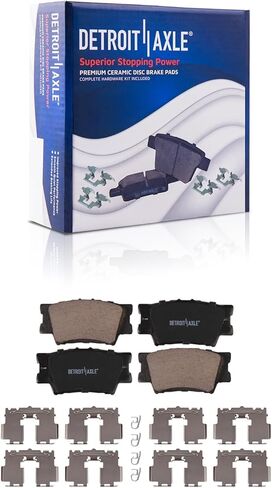 Detroit Axle - 8pc مجموعة الفرامل لتويوتا 2018-2021 كامري حفرها ودوارات فرامل القرص المنقولة منصات الفرامل السيراميك 2019 2020 استبدال: 12.01 "بوصة الأمامية و 11.06" بوصة الخلفية الدوارات الخلفية بوصة in Saudi Arabia