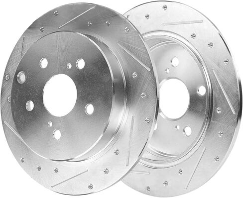 Detroit Axle - 8pc مجموعة الفرامل لتويوتا 2018-2021 كامري حفرها ودوارات فرامل القرص المنقولة منصات الفرامل السيراميك 2019 2020 استبدال: 12.01 "بوصة الأمامية و 11.06" بوصة الخلفية الدوارات الخلفية بوصة in Saudi Arabia