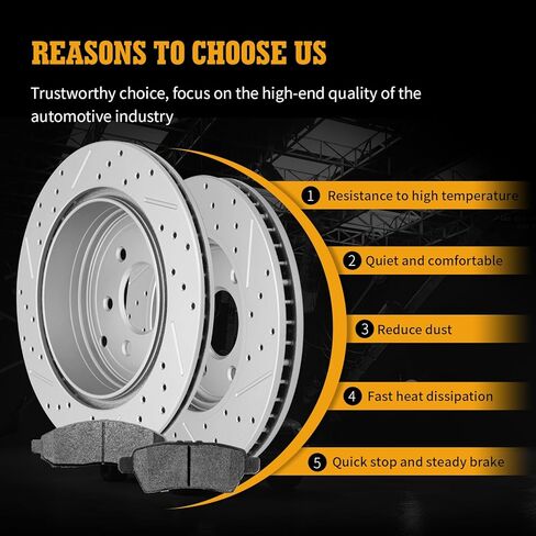 مجموعات فرامل القرص مع منصات ودوارات أمامية وخلفية مزدحمة مزدوجة مزدوجة لعام 2005 2006 2007 Nissan Pathfinder 2009 2009 2010 2011 2012 Pathfinder V6 in Kuwait
