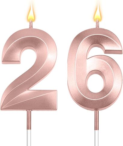 26th Birthday Candles Black Birthday Candles 26th Birthday Cake Topper Happy 26 Birthday Decorations Black Candles for Cake Dirty 26 Birthday Decorations for Her 26 Birthday Party Favors in Kuwait