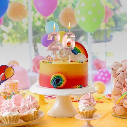 26th Birthday Candles Black Birthday Candles 26th Birthday Cake Topper Happy 26 Birthday Decorations Black Candles for Cake Dirty 26 Birthday Decorations for Her 26 Birthday Party Favors in Kuwait