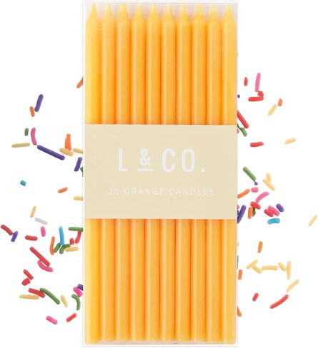 20 Count Tall Skinny Yellow Solid Birthday Cake Candles for Birthday Wedding Party Cakes Decorations in Kuwait