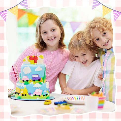 Pink Pig Candles Number Candle Birthday Cake Decorations Cake Cupcake Topper for Boy and Girl Birthday Decoration(Pink Red Number 3) in Saudi Arabia