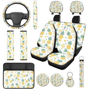 14 قطعة أغطية مقعد سيارة الكرز مجموعة كاملة مع توجيهات توجيه توجيه حزام حزام حزام منصات مسند ذراع Cushion Custers keychain الديكور الداخلي unverisal fit معظم السيارات Turcks Turcks سيدان in Kuwait