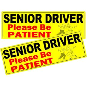 2 Pack Miss Kiss Funny Elderly Driver Magnet for Car, Senior Driver Sign, Senior Citizen Prank Sign for Grandma and Grandpa, Gag Joke Gifts for Women Men (Black - 2 Pack) in Kuwait