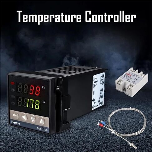 وحدة تحكم درجة الحرارة من 0 إلى 1300 درجة Rex-C 100 ذكي 110 إلى 240 فولت +1 متر مسبار +40A ترحيل الحالة الصلبة 4.5 ملم ديا in Saudi Arabia