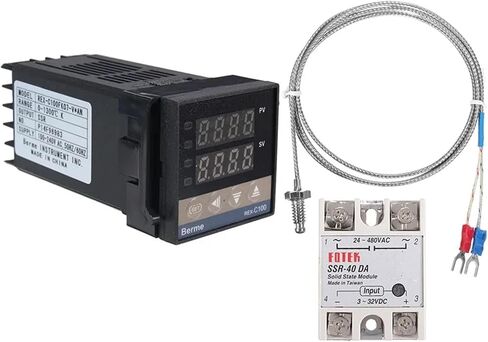 وحدة تحكم درجة الحرارة من 0 إلى 1300 درجة Rex-C 100 ذكي 110 إلى 240 فولت +1 متر مسبار +40A ترحيل الحالة الصلبة 4.5 ملم ديا in Saudi Arabia