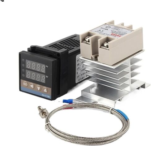 REX-C100 درجة حرارة وحدة تحكم الشاشة الرقمية PID 110V-240V+40A SSR Relay+1M K Thermocout in Saudi Arabia