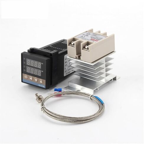 REX-C100 درجة حرارة وحدة تحكم الشاشة الرقمية PID 110V-240V+40A SSR Relay+1M K Thermocout in Saudi Arabia