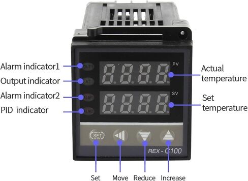 REX-C100 درجة حرارة وحدة تحكم الشاشة الرقمية PID 110V-240V+40A SSR Relay+1M K Thermocout in Saudi Arabia