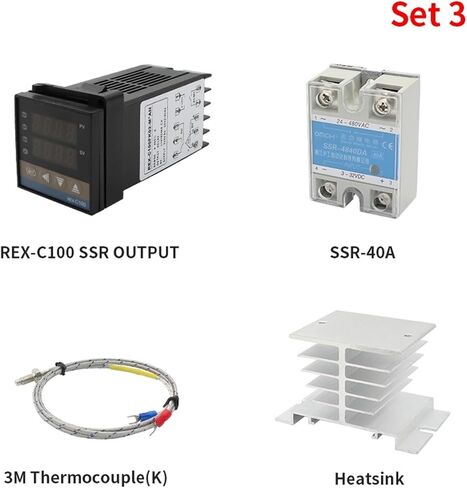 REX-C100 PID Temperature Controller 220v 400 Degree Digital Thermostat Output 40A SSR Relay 220V 18A K Type Thermocouple(REX-C100 SSR) in Saudi Arabia