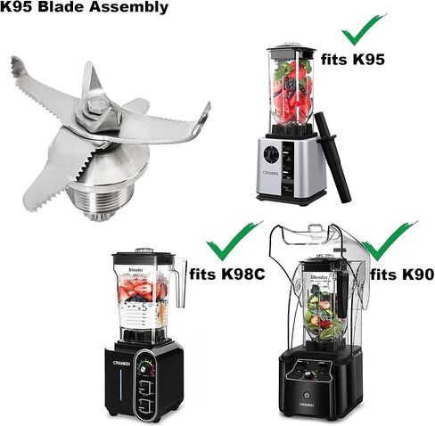 CRANDDI Spare Blades for K90 K95 K98C and Wantjoin K90, 1Pcs Blending blade With Long Blade Assembly, Stainless Steel Back-Up Blade, Replacement Blade Accessories (K90 Blade) in Saudi Arabia