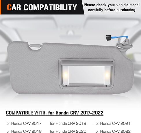Sun Visor for Honda CRV 2017-2022, Right Passenger Side Grey SunVisor Replacement 83230TLAA12ZB in Saudi Arabia
