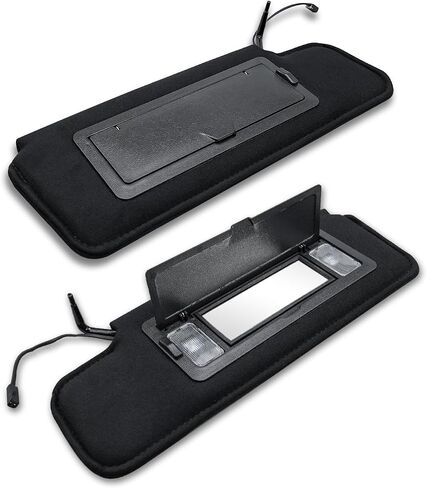 زوج من أقنعة الشمس مع مرآة الغرور وضوء LED ملاءمة لشيفروليه C4 Corvette 8 Cyl 5.7L 1984 85 86 87 88 90 91 92 93 94 95 1996 ، استبدل 12459827 14081826 SDAY SIDE SIDE in Saudi Arabia