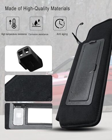 زوج من أقنعة الشمس مع مرآة الغرور وضوء LED ملاءمة لشيفروليه C4 Corvette 8 Cyl 5.7L 1984 85 86 87 88 90 91 92 93 94 95 1996 ، استبدل 12459827 14081826 SDAY SIDE SIDE in Saudi Arabia