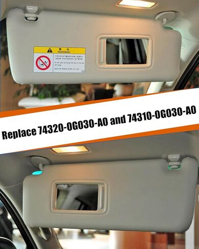 زوج من Sun Visor Beige Left & Right Fit لـ Lexus GX460 2010-2023 Toyota Land Cruiser Prado KDJ155/KDJ150 2009-2023 ، استبدل 74320-0G030-A0 74310-0G030-A0 in Saudi Arabia