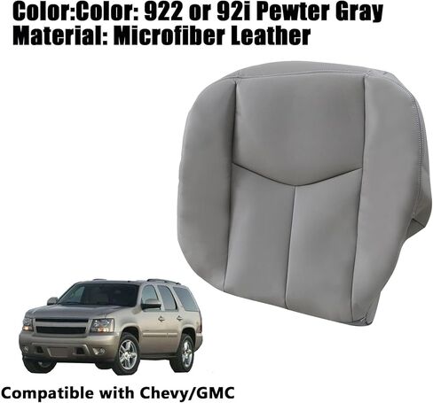 922 or 92i Pewter Gray Front Driver Side Bottom Replacement Microfiber Leather Seat Covers Compatible with Chevy Tahoe Suburban Silverado Avalanche Sierra Yukon 2003 2004 2005 2006 in Saudi Arabia