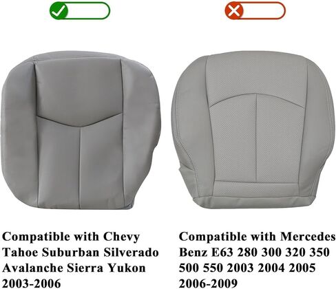 922 or 92i Pewter Gray Front Driver Side Bottom Replacement Microfiber Leather Seat Covers Compatible with Chevy Tahoe Suburban Silverado Avalanche Sierra Yukon 2003 2004 2005 2006 in Saudi Arabia