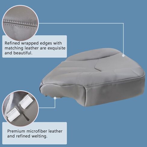 922 or 92i Pewter Gray Front Driver Side Bottom Replacement Microfiber Leather Seat Covers Compatible with Chevy Tahoe Suburban Silverado Avalanche Sierra Yukon 2003 2004 2005 2006 in Saudi Arabia