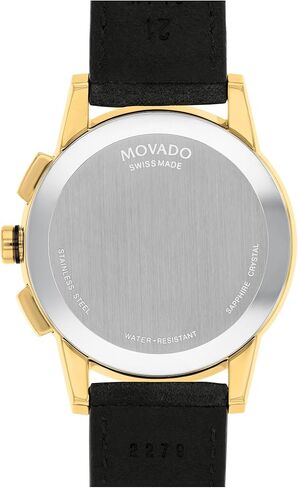 Movado Museum Sport Sport Watch Chronograph Watch - حركة الكوارتز السويسرية ، حزام Calfskin ، مقاومة الماء 30 مترًا (3ATM) - ساعة رياضية أنيقة - هدية له - 43 ملم in Saudi Arabia