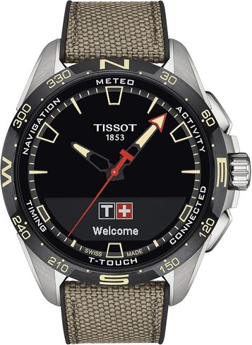 Tissot Mens T Touch Connect Solar Antimagnetic Case Watches Quartz ، Beige ، Textile ، 23 (T1214204705107) in Saudi Arabia