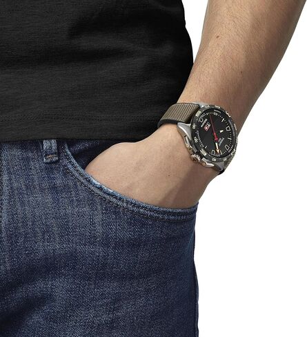 Tissot Mens T Touch Connect Solar Antimagnetic Case Watches Quartz ، Beige ، Textile ، 23 (T1214204705107) in Saudi Arabia