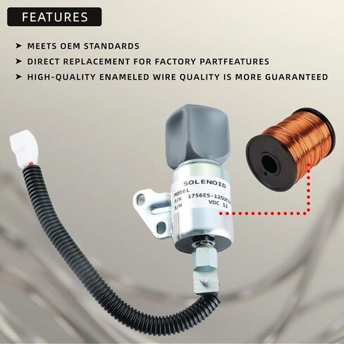 1756ES-12SUC5B1S5 Fuel Shut Off Solenoid SA-5176-12 SA-4899-12 16851-57723 Replacement for Kubota Engine D722 D902 Z482 Chevy Gmc Pickup 4.3L Engine Stop solenoid 12VDC in Saudi Arabia