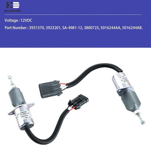 3931570 إيقاف تشغيل الوقود من الملف اللولبي مع مجموعات الأقواس SA-4981-12 5016244AA لمحرك Cummins 5.9L 6CT متوافق مع Dodge RAM Pickup Truck 2500 3500 Base 5.9L L6 1994-1998 12VDC in Saudi Arabia