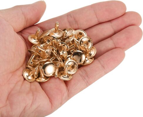 HARFINGTON 60 Sets Double Cap Leather Rivets, 10x10mm Round Cap Tubular Metal Studs Leather Crafting Rivets for Fabric Belt Pet Collar Boot Bag Repair and Decoration, Pink in Kuwait