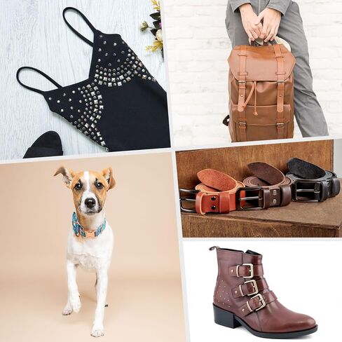 HARFINGTON 60 Sets Double Cap Leather Rivets, 10x10mm Round Cap Tubular Metal Studs Leather Crafting Rivets for Fabric Belt Pet Collar Boot Bag Repair and Decoration, Pink in Kuwait