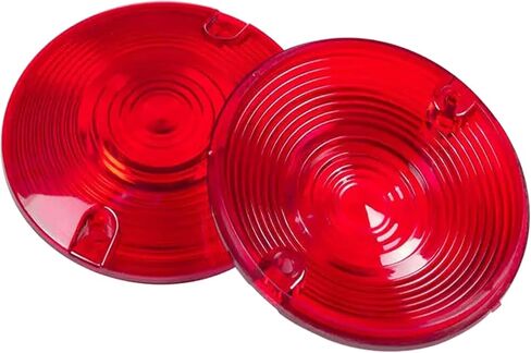 2 Pcs Turn Signal Light Lens Covers 3 1/4 Inch Compatible with Harley Touring Road Glide Road King Electra Glide Heritage Softail(Red) in Saudi Arabia