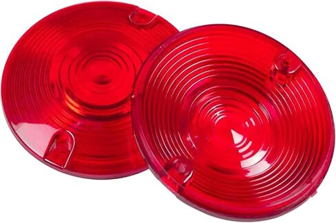 2 Pcs Turn Signal Light Lens Covers 3 1/4 Inch Compatible with Harley Touring Road Glide Road King Electra Glide Heritage Softail(Red) in Saudi Arabia