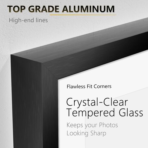 24x36 Poster Frame Silver – Aluminum Poster Frames 24 x 36 Inches with Real Glass, Large Metal Photo Frames for Wall Display Vertical & Horizontal in Saudi Arabia