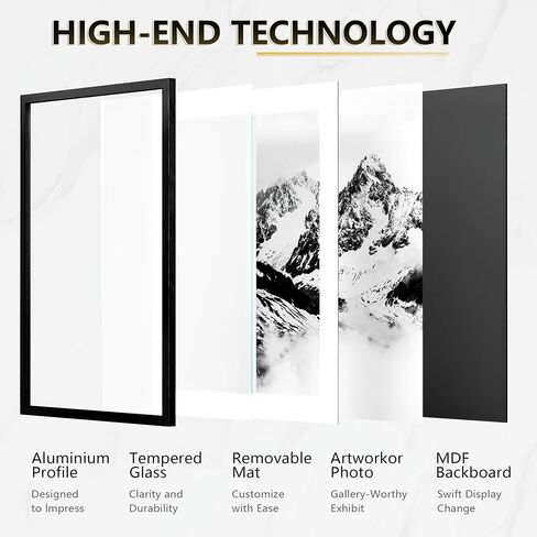 24x36 Poster Frame Silver – Aluminum Poster Frames 24 x 36 Inches with Real Glass, Large Metal Photo Frames for Wall Display Vertical & Horizontal in Saudi Arabia