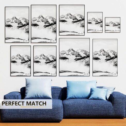 24x36 Poster Frame Silver – Aluminum Poster Frames 24 x 36 Inches with Real Glass, Large Metal Photo Frames for Wall Display Vertical & Horizontal in Saudi Arabia
