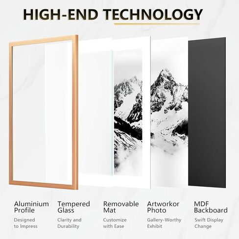 24x36 Poster Frame Silver – Aluminum Poster Frames 24 x 36 Inches with Real Glass, Large Metal Photo Frames for Wall Display Vertical & Horizontal in Saudi Arabia