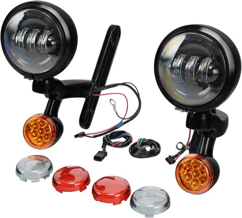 Turn Signal LED Spotlight Fog Light Bracket Harley Electra Glide 1997-2013 ، Road King 1994-2013 ، FLHX 2006-2013 ، FLHXXX 2010-2011 in Saudi Arabia