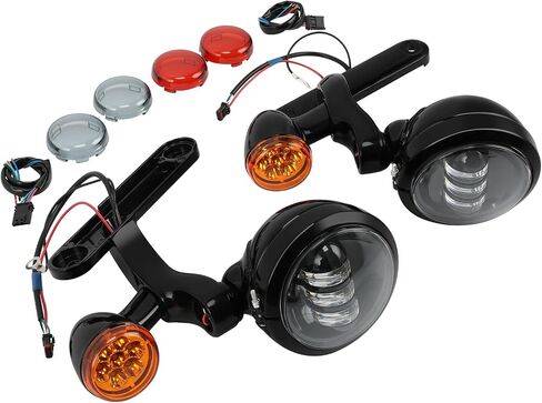 Turn Signal LED Spotlight Fog Light Bracket Harley Electra Glide 1997-2013 ، Road King 1994-2013 ، FLHX 2006-2013 ، FLHXXX 2010-2011 in Saudi Arabia