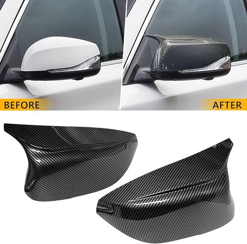 TOPUS Pair Side Mirror Cover for Infiniti Q50 Q60 Q70 QX30 QX50 Q50L 2014-2020 Ox Horn Style Infiniti accessories Rear View Mirror Housing 963744GAOH 963734GAOH Carbon Fiber in Kuwait